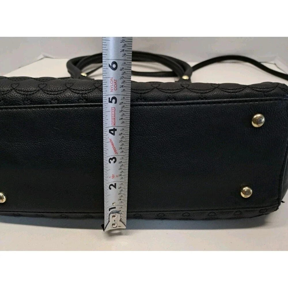 Betsey Johnson Quilted Satchel Black Bag - Picture 15 of 15